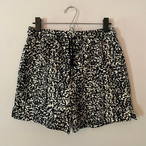 NWT Pistola Women's size Small Black White Marbled Terrycloth Sweat Shorts - Picture 1 of 9